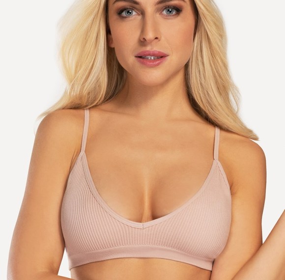 Women's Originals Seamless Triangle Rib Bralette | Soft Ribbed Bra V Neck | Comfortflex Fit
