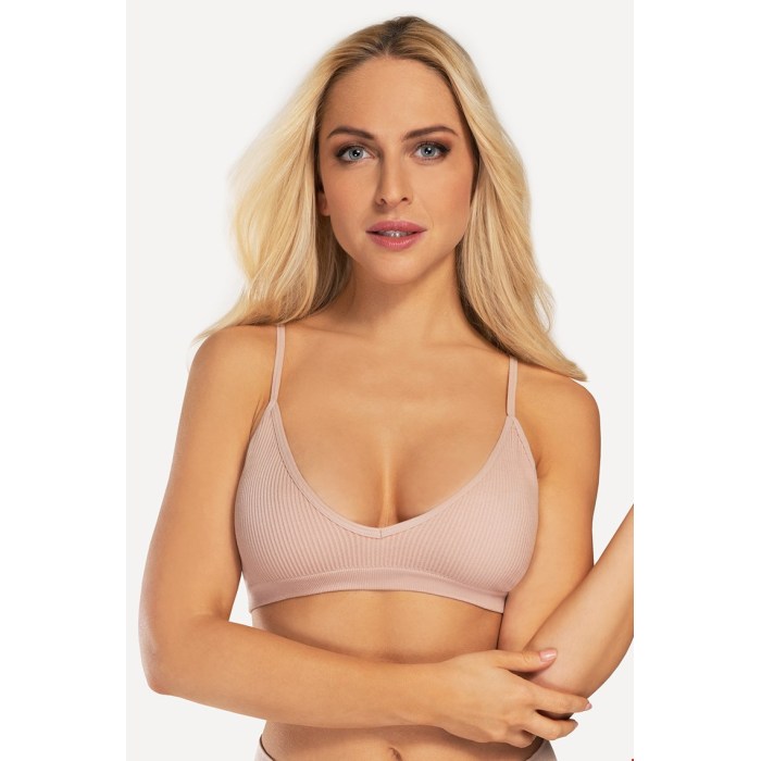 Women's Originals Seamless Triangle Rib Bralette | Soft Ribbed Bra V Neck | Comfortflex Fit