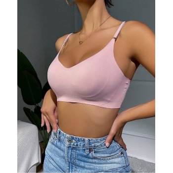 Womens Comfortable Bra Wireless Padded | Full Coverage Support | V Neck Seamless Bralettes