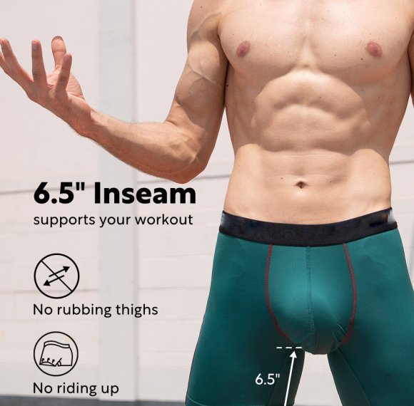 Quick Dry Athletic Boxer Briefs | Dual Pouch Underwear | Moisture Wicking Breathable
