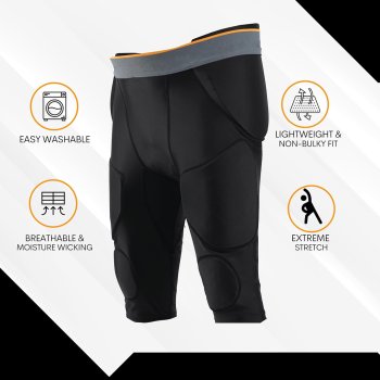 Football Girdle Shorts Underwear with Pads For Men's & Boy's | 7 Padded Integrated Football Pads with Hip | Thigh Pads And Cup Pocket