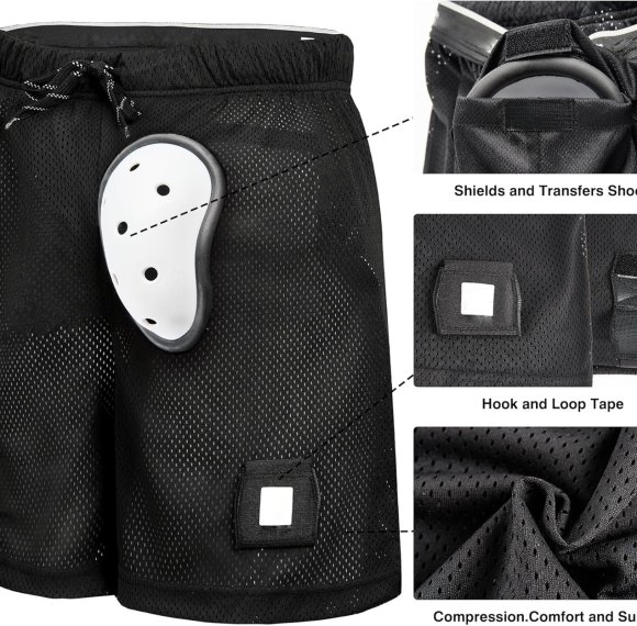 Men's Loose Hockey Shorts Supporter | Core Mesh Jock Hockey Shorts | Jock Pants With Bioflex Cup