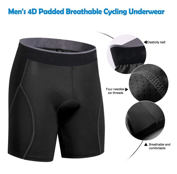 3D Padded Bike Cycling  | Mens Long Underwear Short | Quick Dry Breathable Mesh