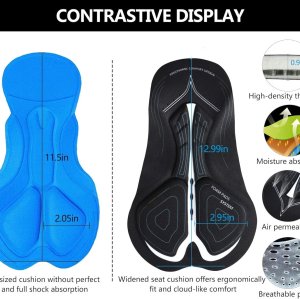 Mens 4D Padded Bike Shorts | Anti-Slip Leg Cycling Underwear | Wide Waistband Motorcycle Underpants