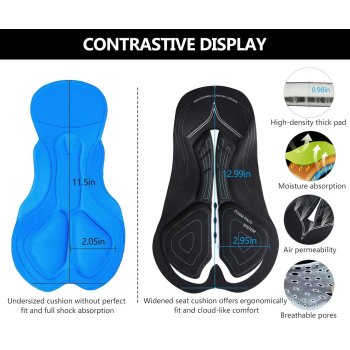 Mens 4D Padded Bike Shorts | Anti-Slip Leg Cycling Underwear | Wide Waistband Motorcycle Underpants