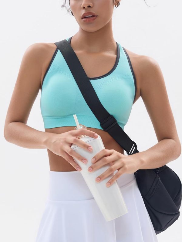 Sport-BHs mit weichem Racerback für Damen | Gepolsterte, nahtlose Unterstützung | Yoga, Fitnessstudio, Workout, Fitness