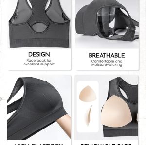Racerback Sports Bras For Women | Padded Seamless Support | Yoga Gym Workout Fitness