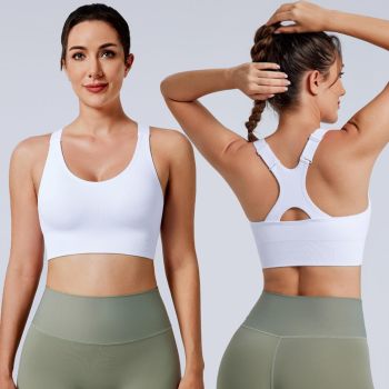 Adjustable Racerback Sports Bra for Women | 3/4 Pack Racerback | Padded Workout Bras Seamless Yoga Athletic Bra