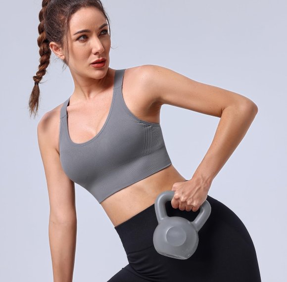 Verstellbarer Racerback-Sport-BH für Damen | 3/4-Pack Racerback | Gepolsterter Workout-BH, nahtloser Yoga-Sport-BH