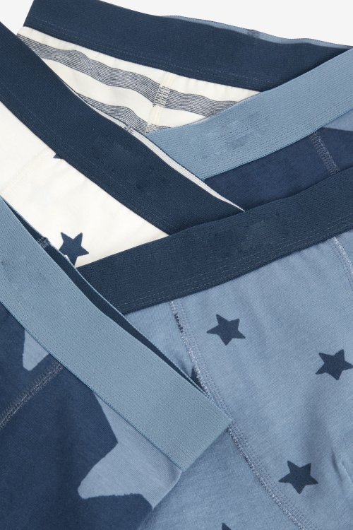 Boys 5pcs Boxer Underwear Pack | Blue Stars And Stripes Trunks | Baby Toddler Soft Cotton Underwear