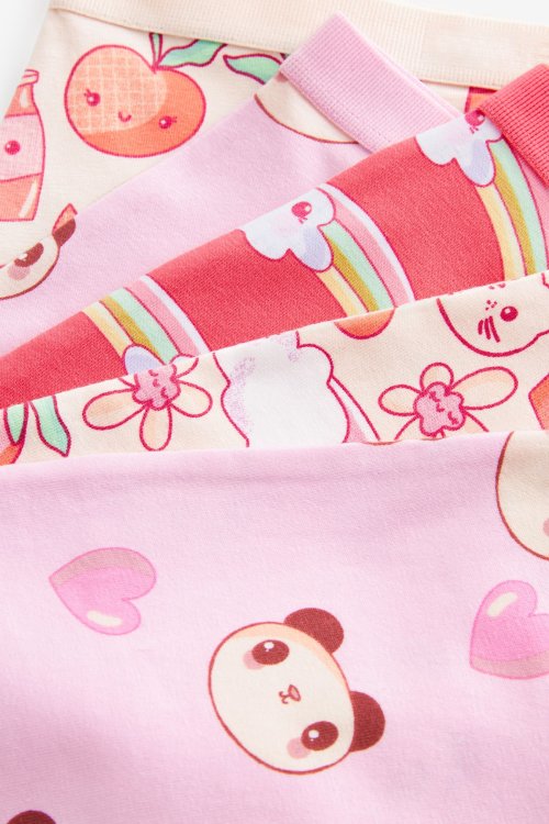 Custom Girls' Underwear Panties | Pink Panda Stampy Short Boxers | High Rise Full Coverage Shape