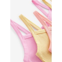 Multi Pastel Cami Cropped Girls' Vest | Spaghetti Strap Ribbed Knit | Sleeveless Casual Basic Cami Top