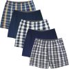 Classic 100% Cotton Men's Boxers Shorts | Woven Mens Underwear | Comfortable Button-Fly Closure