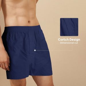 Classic 100% Cotton Men's Boxers Shorts | Woven Mens Underwear | Comfortable Button-Fly Closure