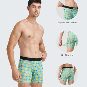 Men's Boxer Briefs Trunk Underwear With Pouch | Moisture Wicking Dual Pouch | Breathable Cool Rayon From Bamboo