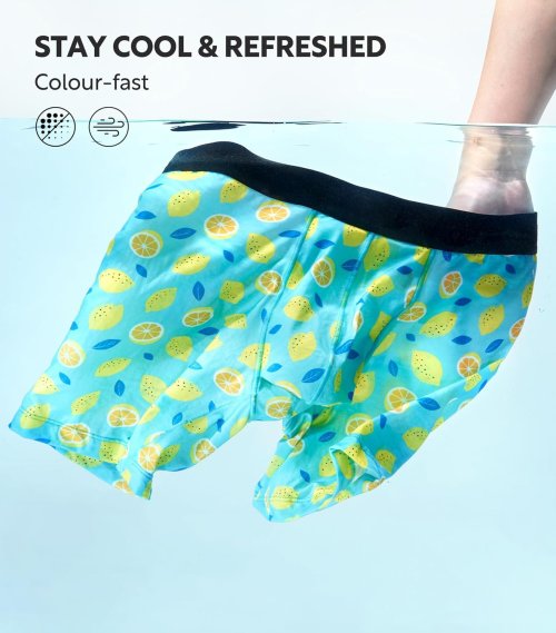 Men's Boxer Briefs Trunk Underwear With Pouch | Moisture Wicking Dual Pouch | Breathable Cool Rayon From Bamboo