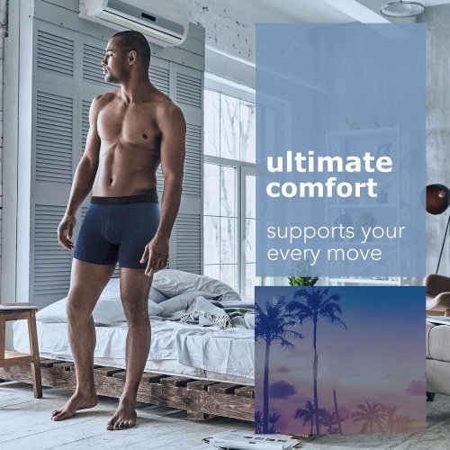 Men's Boxer Briefs Underwear | 6in Inseam With Breathable And Comfortable | Breathable Cotton Stretch