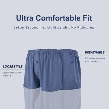 Men's Boxer Briefs Short | Soft Comfortable Casual Breathable Underwear | Button Open Fly