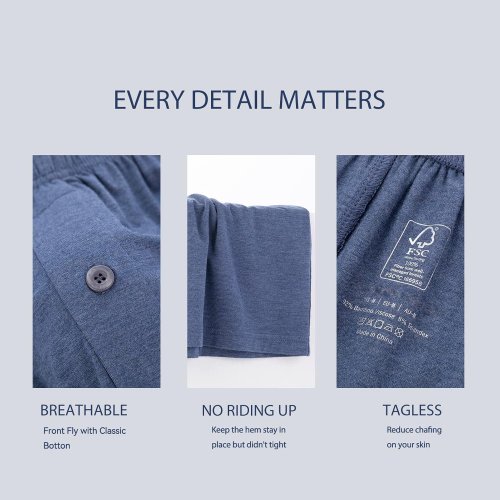 Men's Boxers Briefs Short | Soft Comfortable Casual Breathable Underwear | Button Open Fly