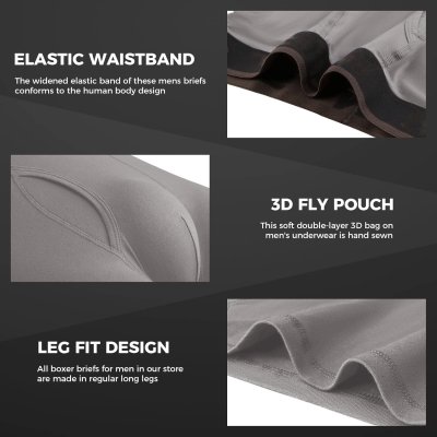 Soft Cotton Open Fly Underwear | Pack Men's Boxer Briefs | 3d U-Pouch | No-Ride Up