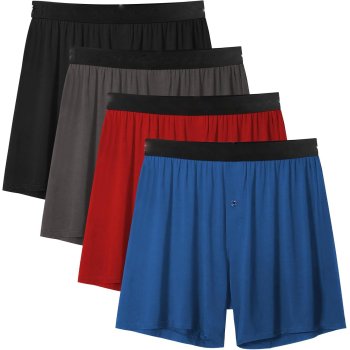 100% Cotton Men's Underwear Boxer Shorts | No Roll Waistband | Button-Fly Closure Boxers