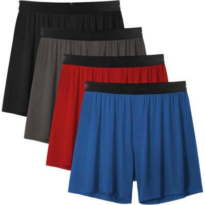 100% Cotton Men's Underwear Boxer Shorts | No Roll Waistband | Button-Fly Closure Boxers