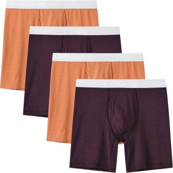 Men's Underwear Stripe Boxer Briefs | Moisture-Wicking | No Ride Up | 3d Contour Pouch