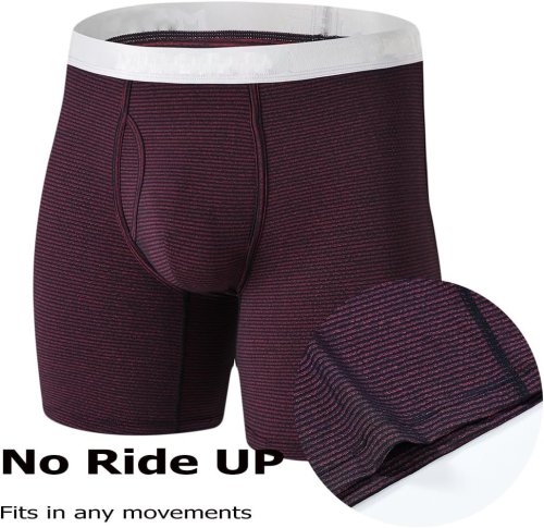Mens Underwear Stripe Boxer Briefs | Moisture-Wicking | No Ride Up | 3d Contour Pouch