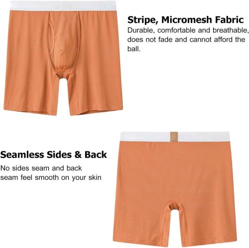 Mens Underwear Stripe Boxer Briefs | Moisture-Wicking | No Ride Up | 3d Contour Pouch