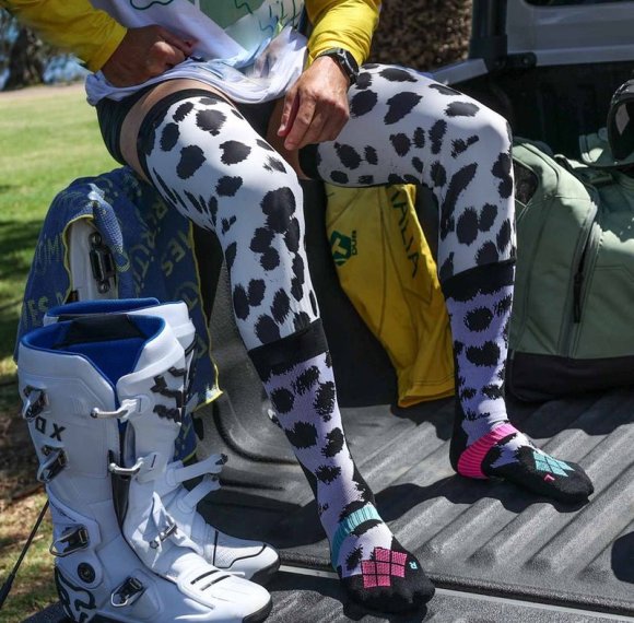 Dalmation Men's Motorcycle Socks | Breathable Lightweight | Mesh Panel For Temperature Regulation