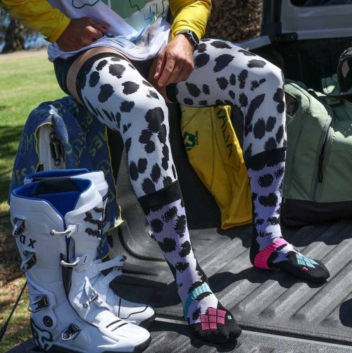 Dalmation Men's Motorcycle Socks | Breathable Lightweight | Mesh Panel For Temperature Regulation