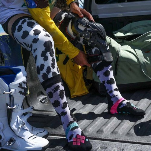 Dalmation Men's Motorcycle Socks | Breathable Lightweight | Mesh Panel For Temperature Regulation