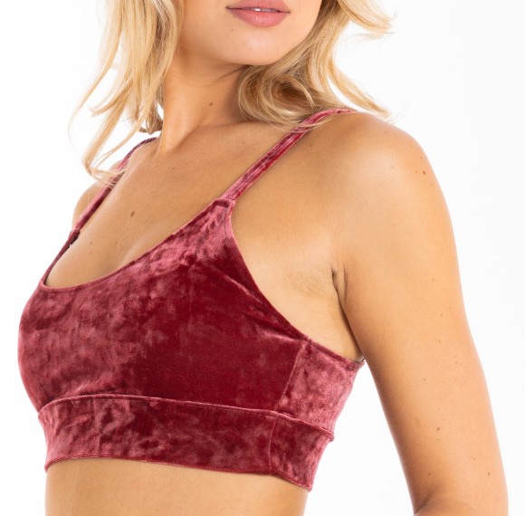 Women's Red Velvet Bralette | Sumptuously Soft Micromodal | Moisture Wicking Breathable