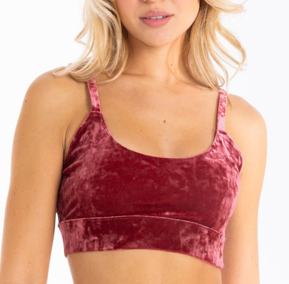 Women's Red Velvet Bralette | Sumptuously Soft Micromodal | Moisture Wicking Breathable