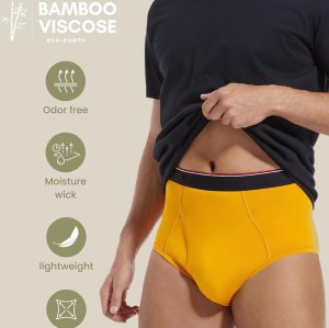 Men's Briefs Underwear Viscose from Bamboo | Moisture Wicking Tagless | 4-Way Stretch | Sustainable