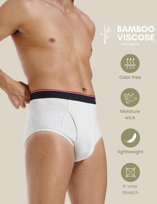 Men's Briefs Underwear Viscose from Bamboo | Moisture Wicking Tagless | 4-Way Stretch | Sustainable