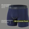 Men's Underwear Bamboo Viscose Boxer Briefs | Moisture Wicking | U-Pouch | Elastic Waistband