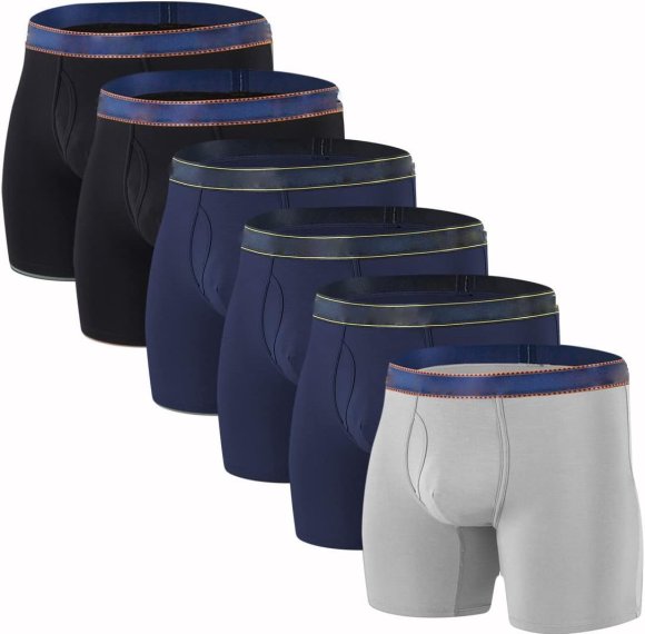 Men's Underwear Bamboo Viscose Boxer Briefs | Moisture Wicking | U-Pouch | Elastic Waistband