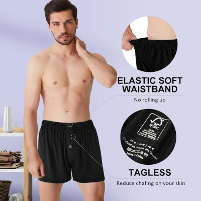 Men's Performance Boxer Briefs Short | Soft Comfortable Casual Breathable | Placket Design Elasticity Waistband