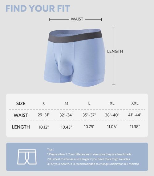 Mens Trunks Underwear | Soft Breathable Rayon Bamboo | No Fly Pouch | Tagless Reduce Chafing