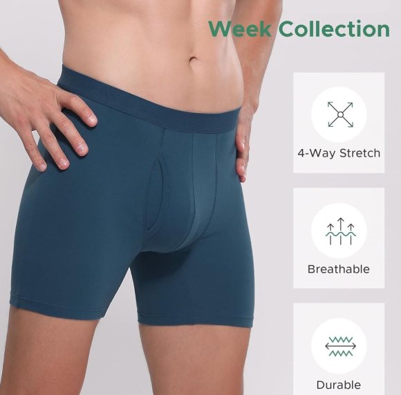 Men's Boxer Briefs Cotton Underwear | 4-Way Stretch | Strong Support Waistband