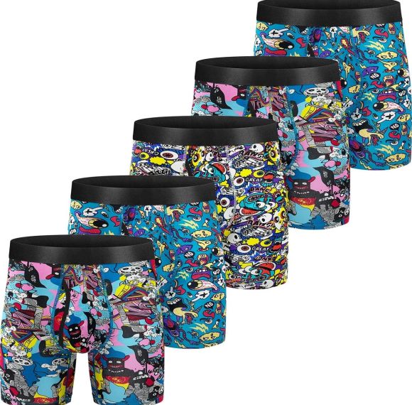 Men's Boxer Underwear Cotton | Comfy Breathable 6" Underwear | Tagless Wide Waistband