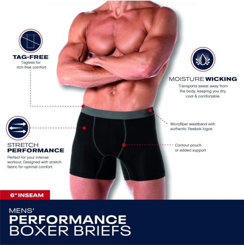 Men's Boxer Briefs | Long Leg Performance Boxers For Men | Big And Tall Mens Underwear