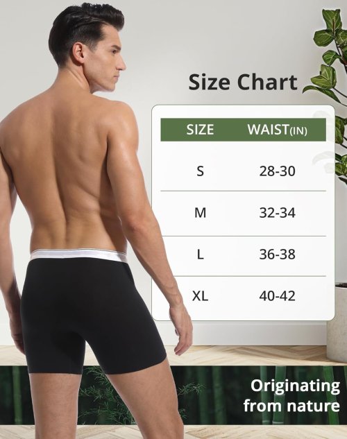 Men's Boxer Briefs Bamboo Rayon | Moisture-Wicking Underwear | 3D Pouch Support