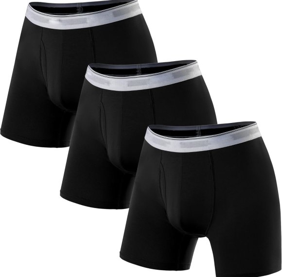 Men's Boxer Briefs Bamboo Rayon | Moisture-Wicking Underwear | 3D Pouch Support
