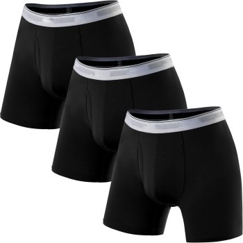 Men's Boxer Briefs Bamboo Rayon | Moisture-Wicking Underwear | 3D Pouch Support