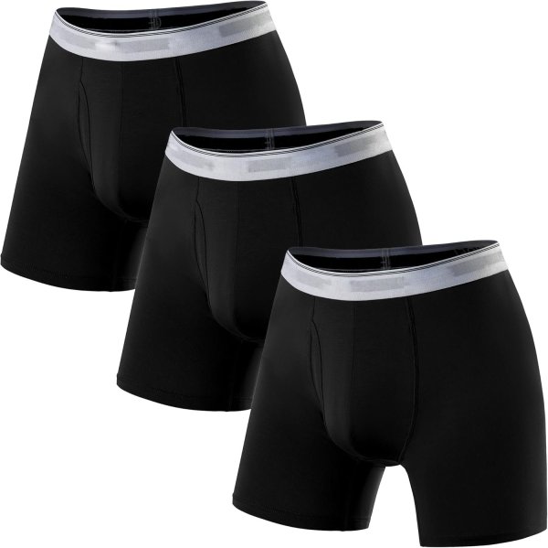 Men's Boxer Briefs Bamboo Rayon | Moisture-Wicking Underwear | 3D Pouch Support