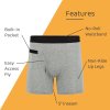 Men's Pocket Underwear | Boxer Briefs With Built-In Pouch | Comfortable Breathable And Soft Material | Open Fly