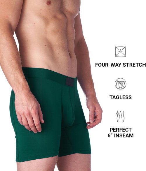 Men's Boxer Briefs with Pouch | Moisture-Wicking Breathable Modal Underwear for Men | Anti-Chafing | Odor Resistant