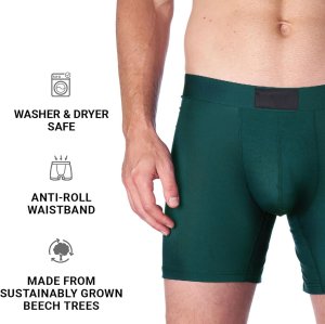 Men's Boxer Briefs with Pouch | Moisture-Wicking Breathable Modal Underwear for Men | Anti-Chafing | Odor Resistant